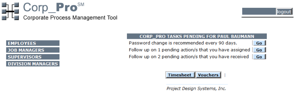 Employee Interface for DCAA Compliant Timekeeping System