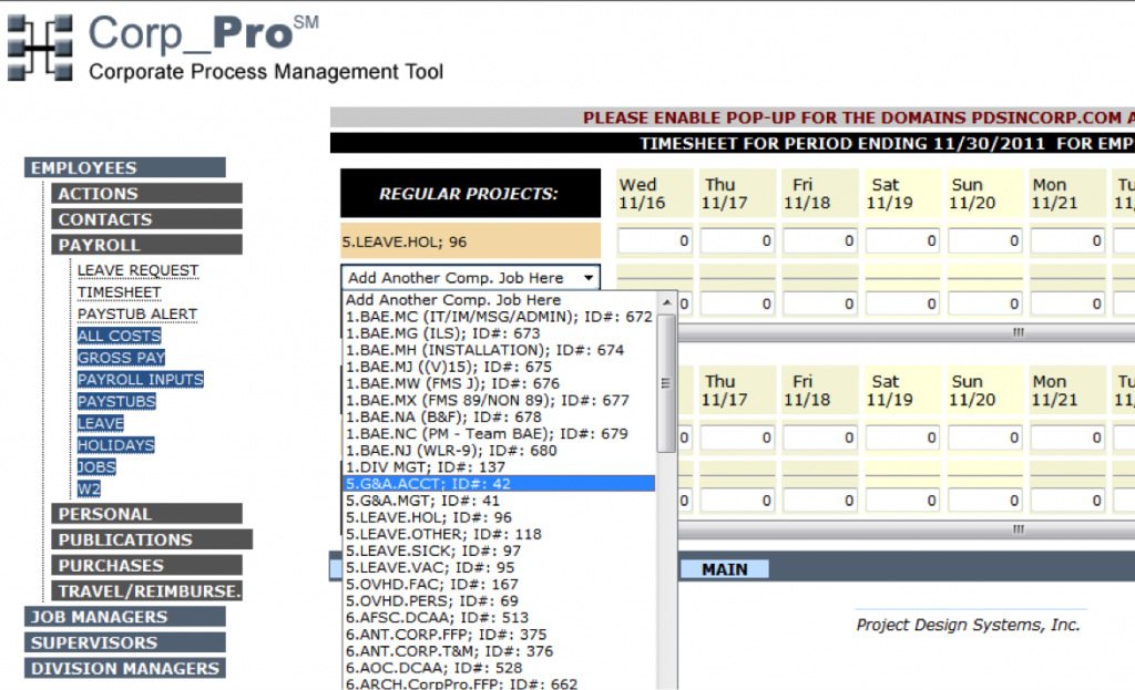 DCAA Timesheet