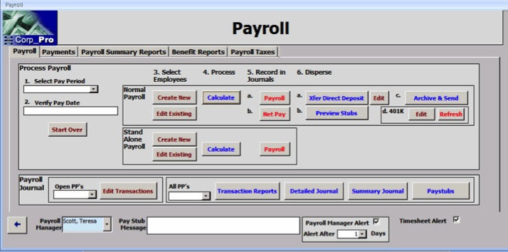 Payroll module - DCAA timekeeping