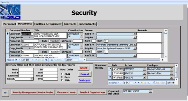 Security Module for DCAA Approved Software